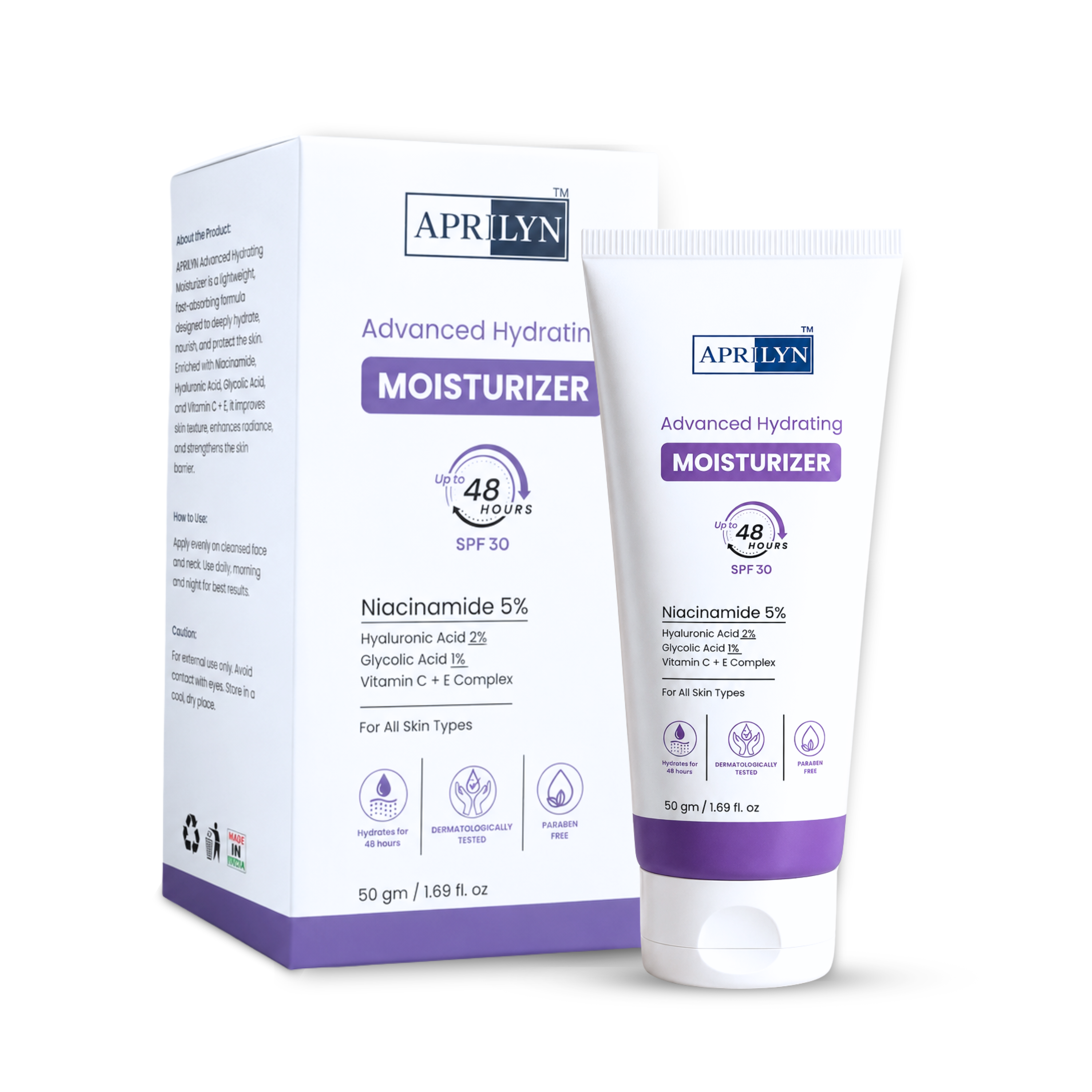 Advanced Hydrating Moisturizer with 5% Niacinamide & 2% Hyaluronic Acid | Barrier Repair & Brightening Formula – 50gm