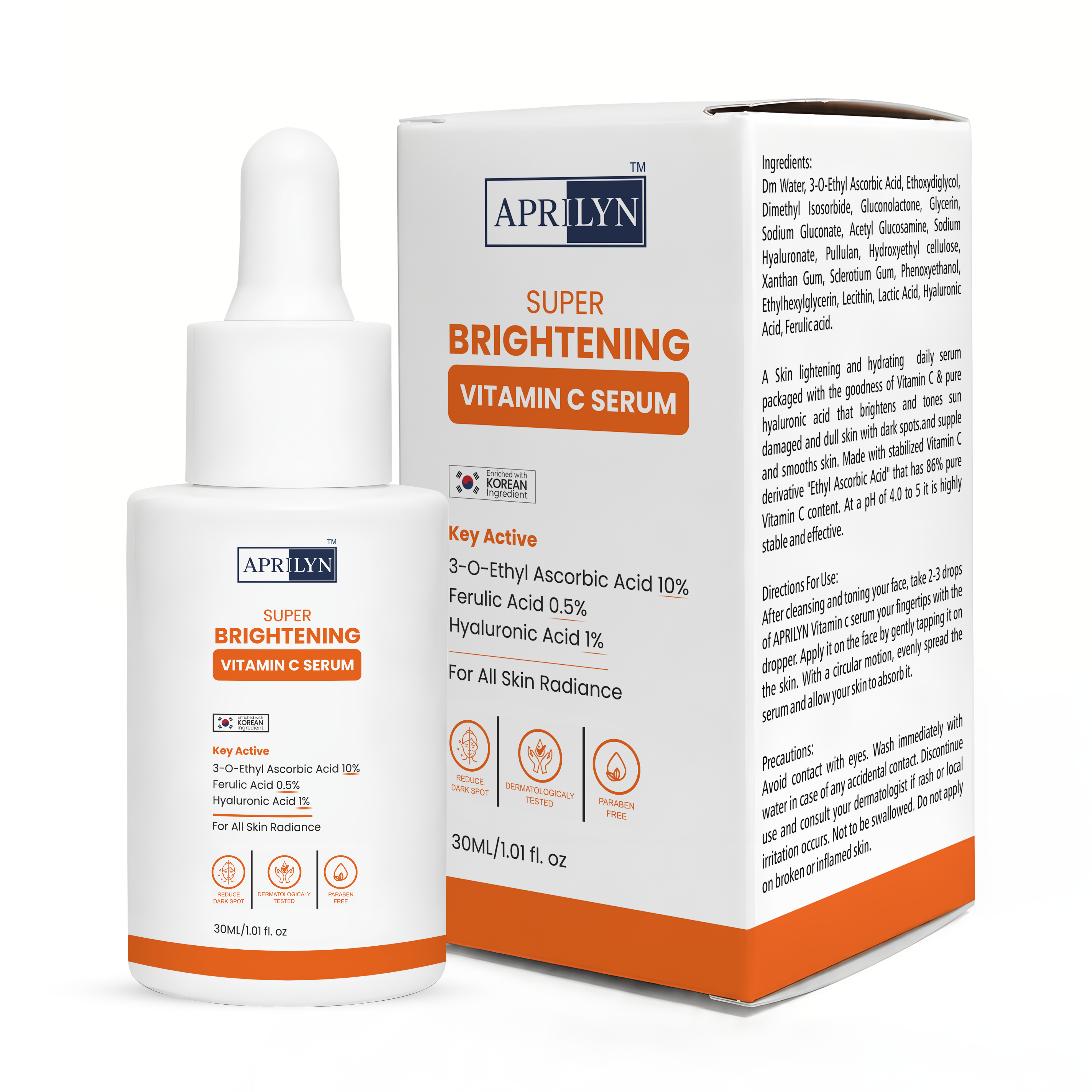 Super Brightening Vitamin C Serum with 10% 3-O-Ethyl Ascorbic Acid | Hydrating Glow Boost Formula – 30ml