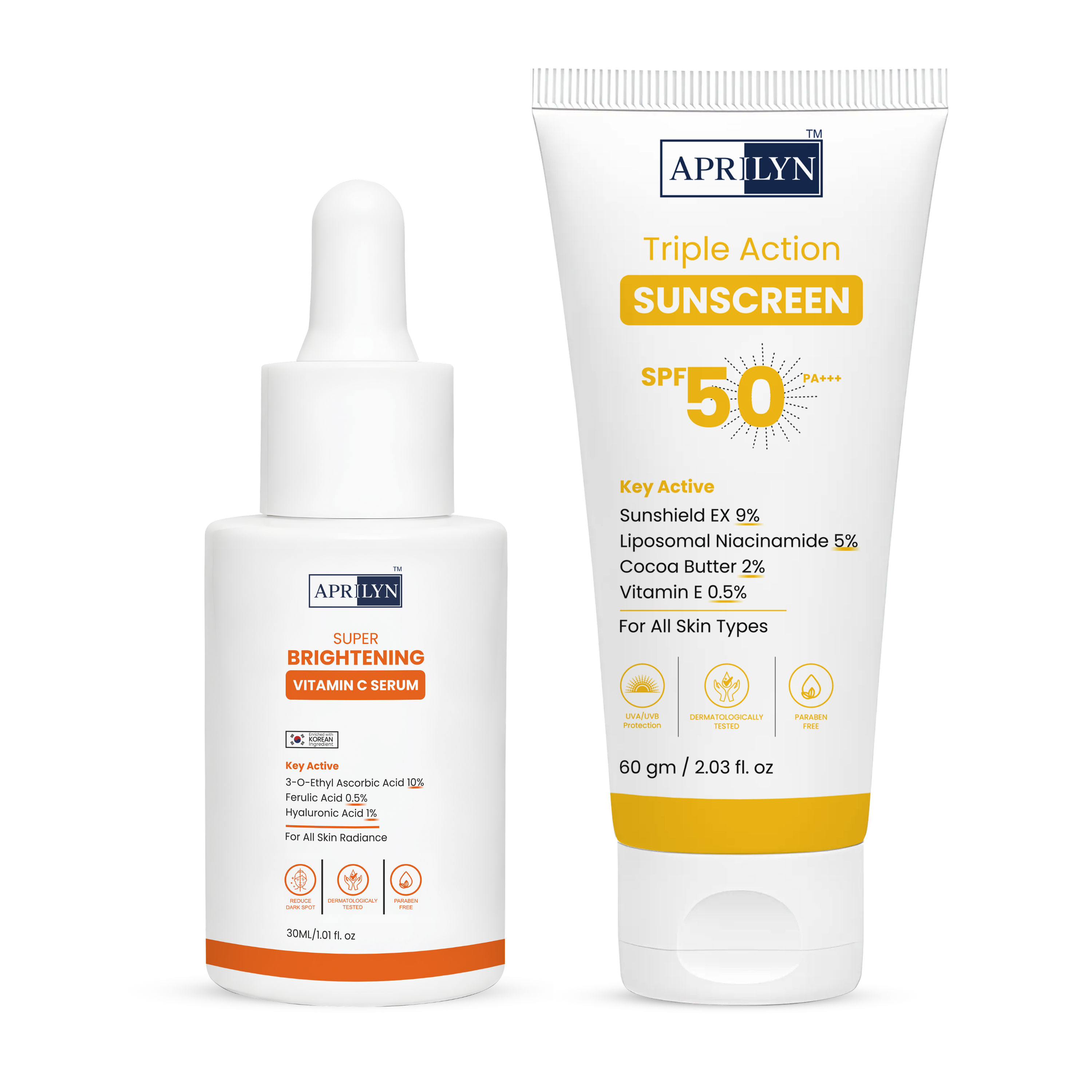 Daily Glow Protection Combo – Vitamin C Serum & SPF 50 Sunscreen