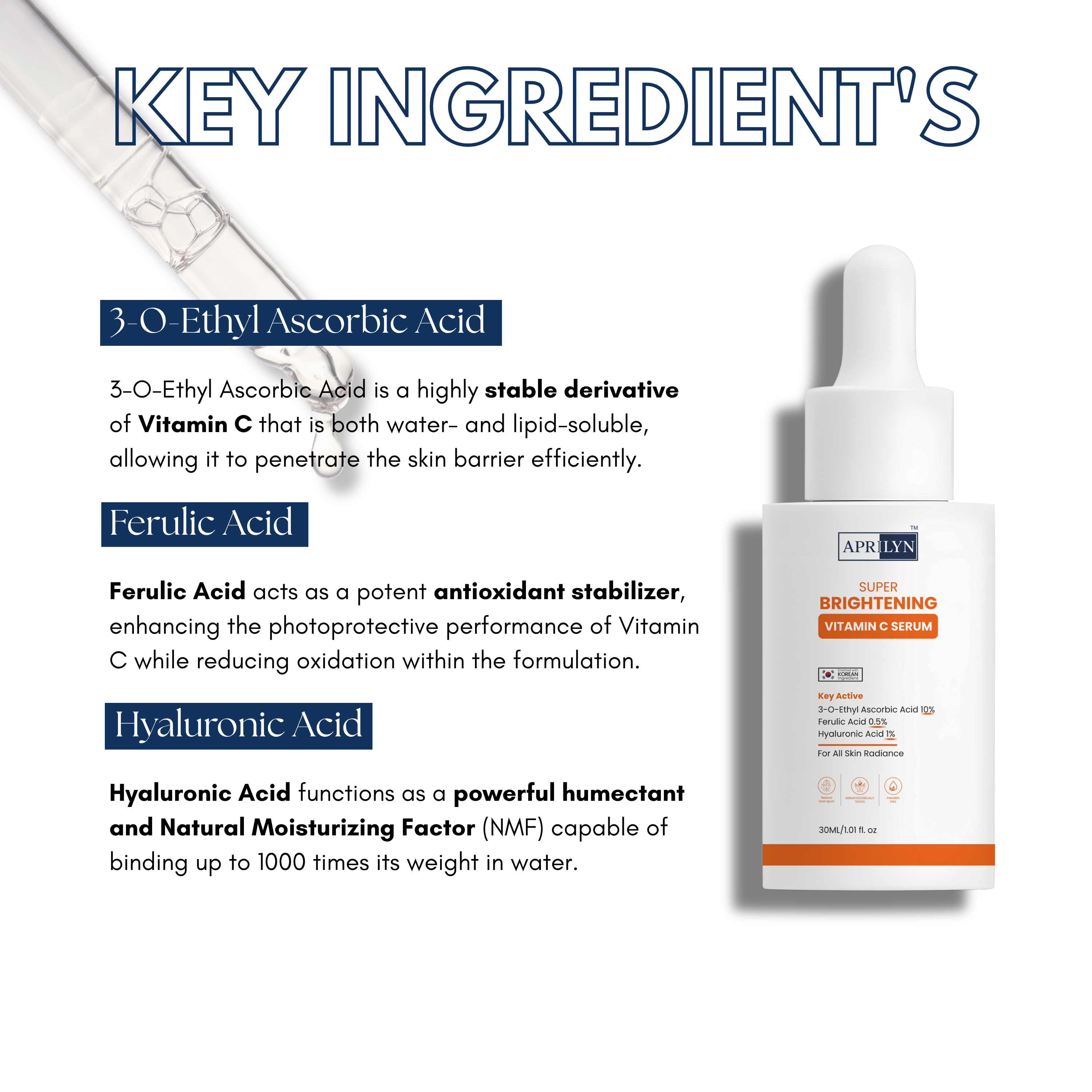 Super Brightening Vitamin C Serum with 10% 3-O-Ethyl Ascorbic Acid | Hydrating Glow Boost Formula – 30ml