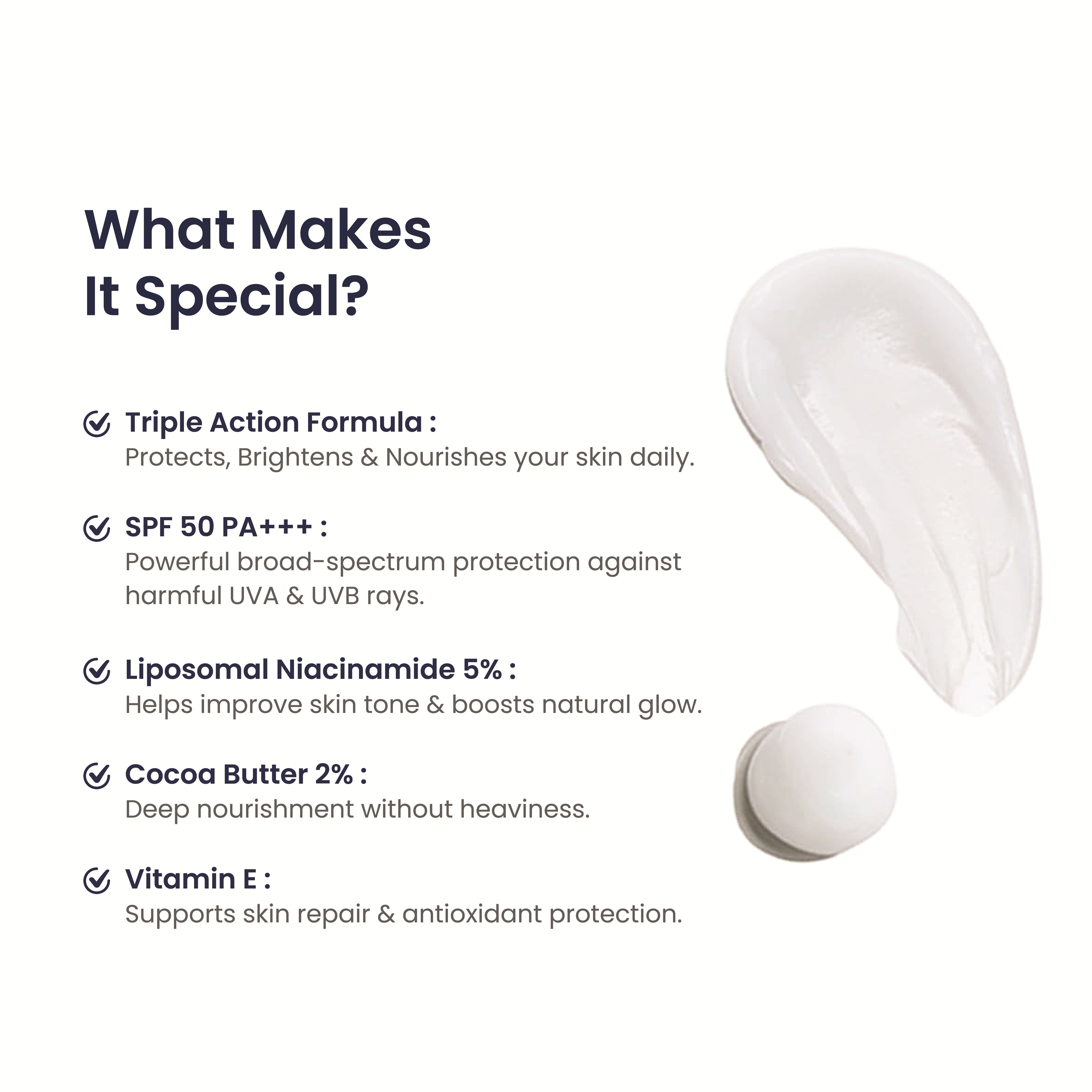 Triple Action Gel Sunscreen SPF 50 PA+++ | Lightweight Oil-Free UV Protection with Liposomal Niacinamide – 60gm