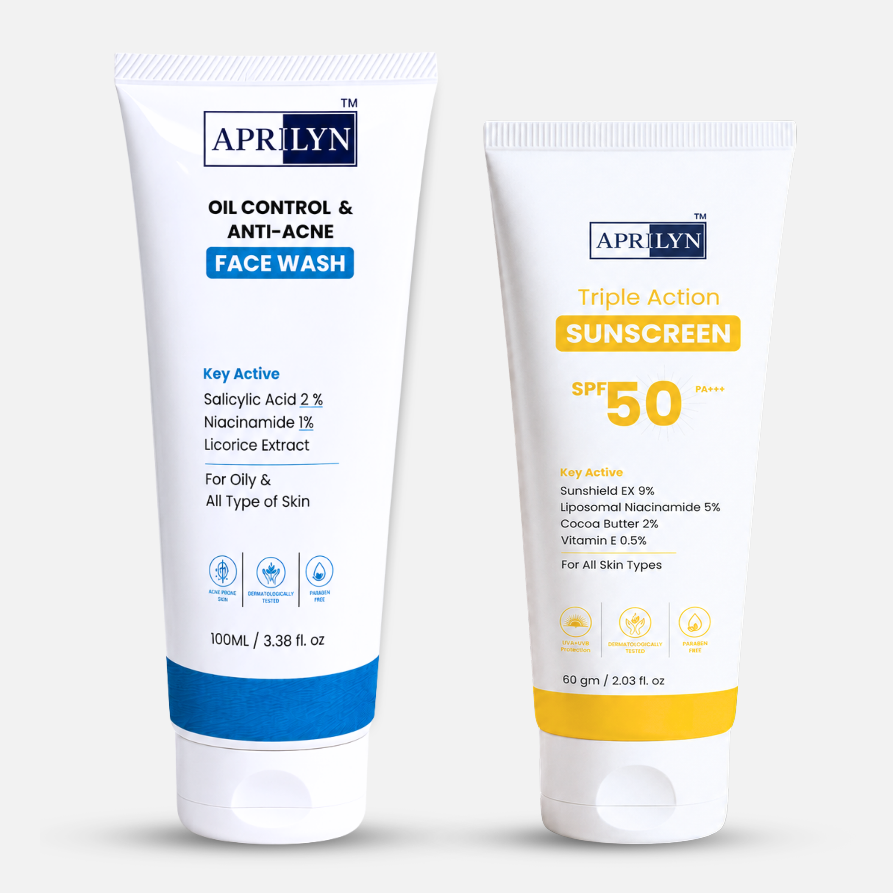 Salicylic Acid Face Wash + SPF 50 Sunscreen Combo for Men & Women