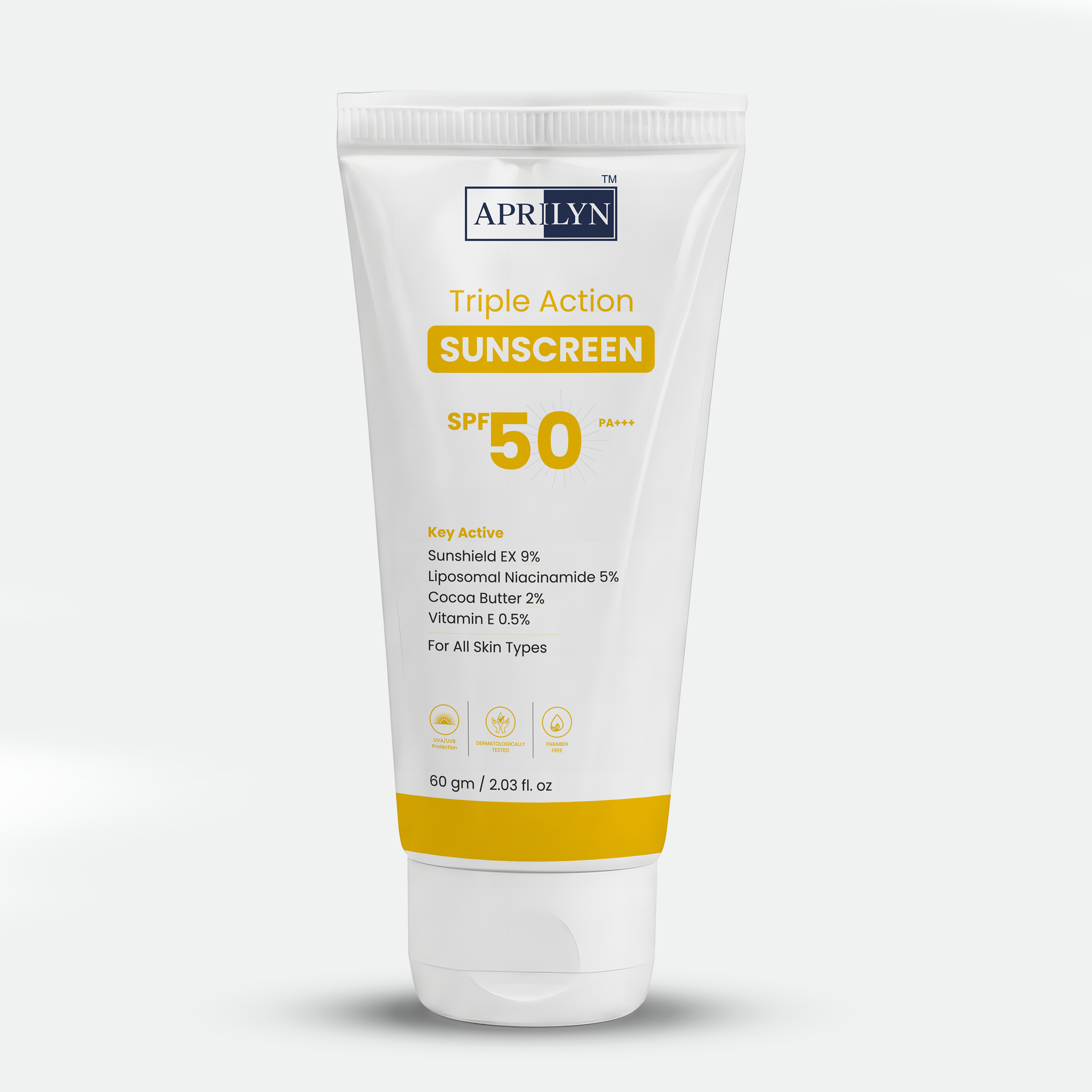 APRILYN Dermatology Gel Sunscreen SPF 50 PA+++ | Non-Greasy & No White Cast