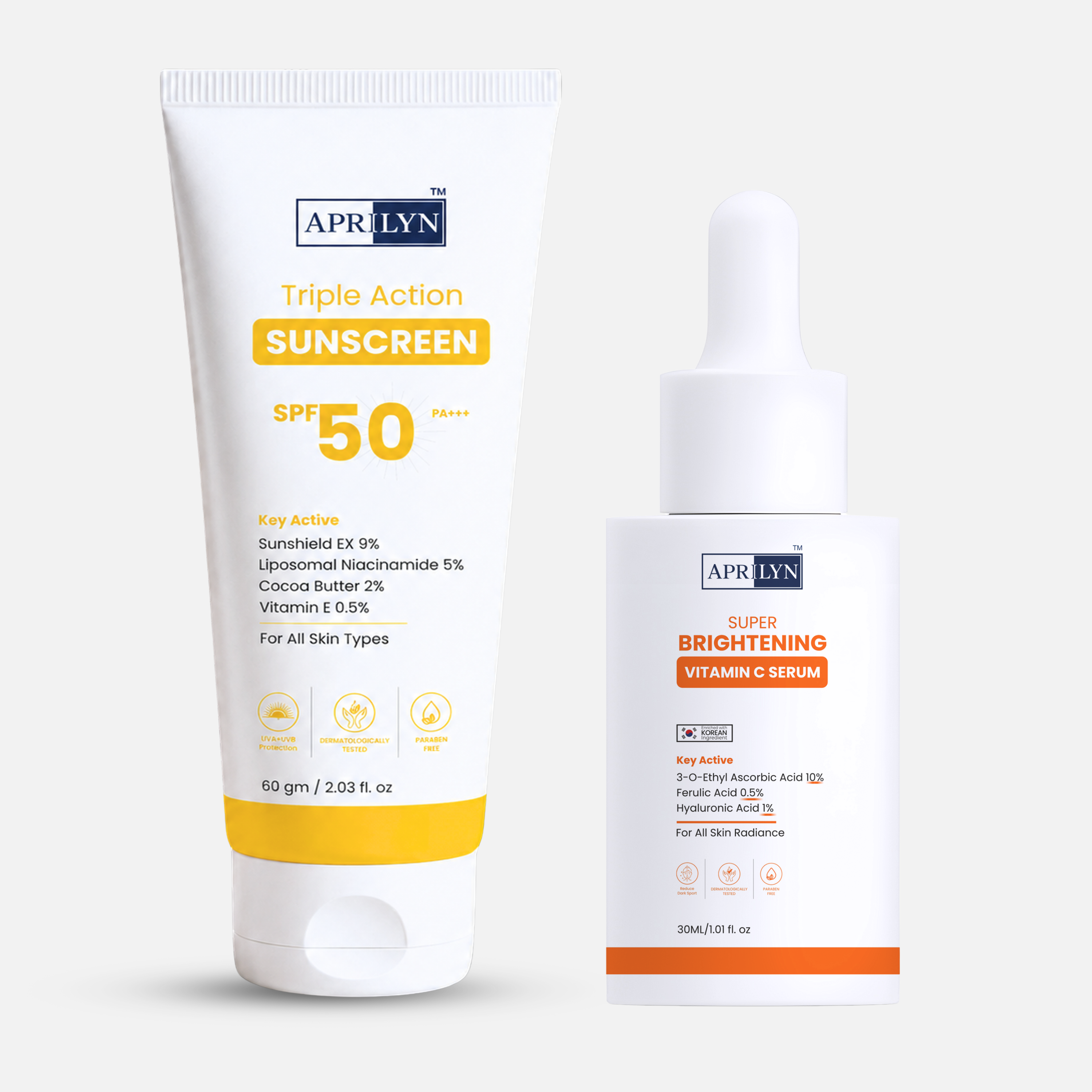 Daily Glow Protection Combo – Vitamin C Serum & SPF 50 Sunscreen